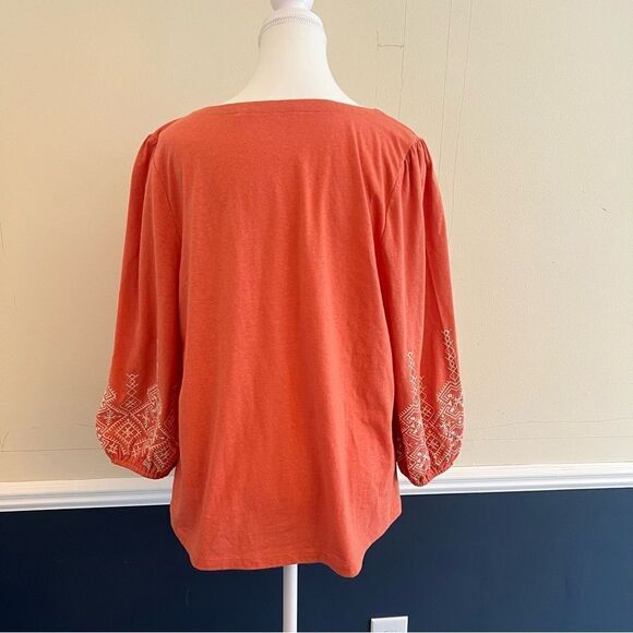 Soft Surroundings Embroidered Parisian Poet Top Size Large - Picture 7 of 9